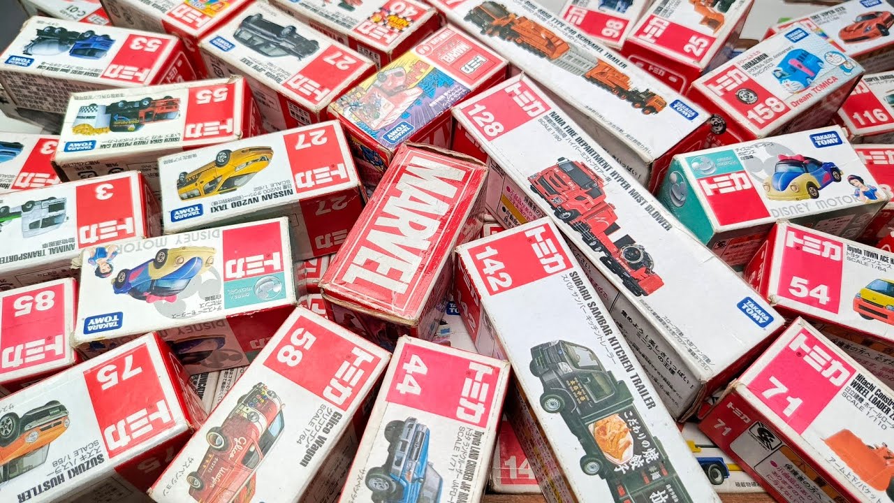 【トミカ】ミニカー大集合! Vo9 遊んだトミカを箱に入れて並べてみました。