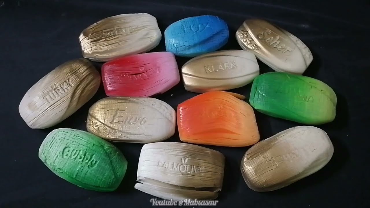 Asmr crunchy hand crush cubes and stripes || Dry soap cutting