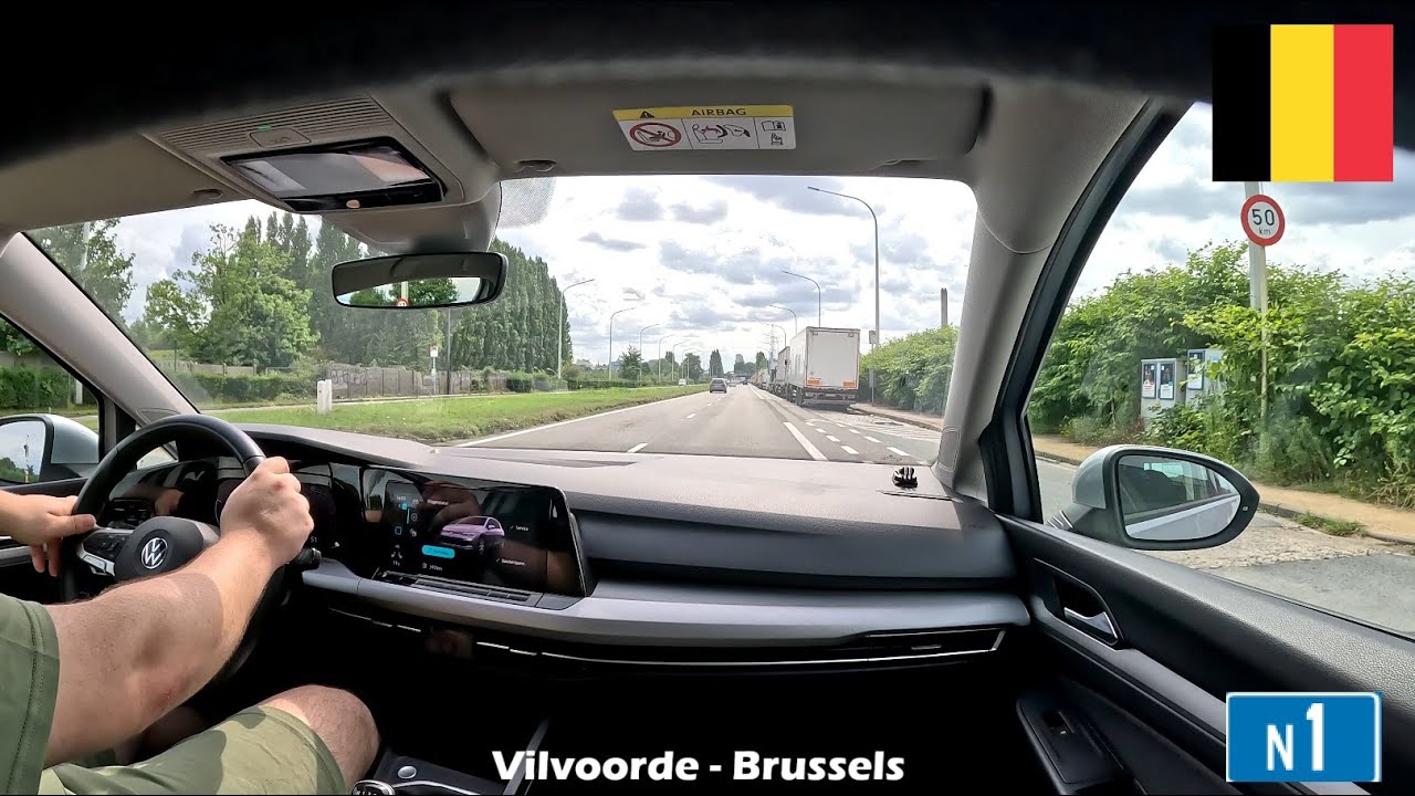 Belgium: Vilvoorde to Brussels / N1 [4K 60 FPS]
