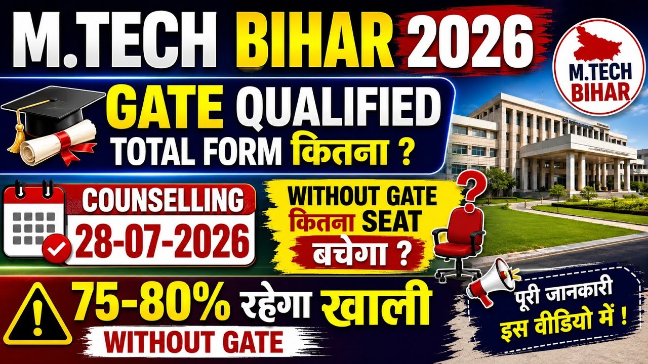 👉 M.Tech Bihar 2026 🔥 Without GATE Admission | Notification Out | M.Tech Bihar admission 2026 update