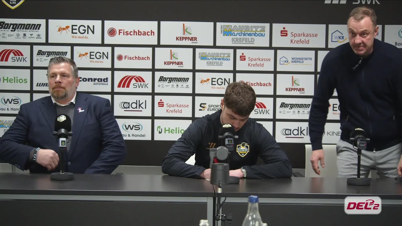 Die Pressekonferenz nach dem Spiel Krefeld gegen Ravensburg
