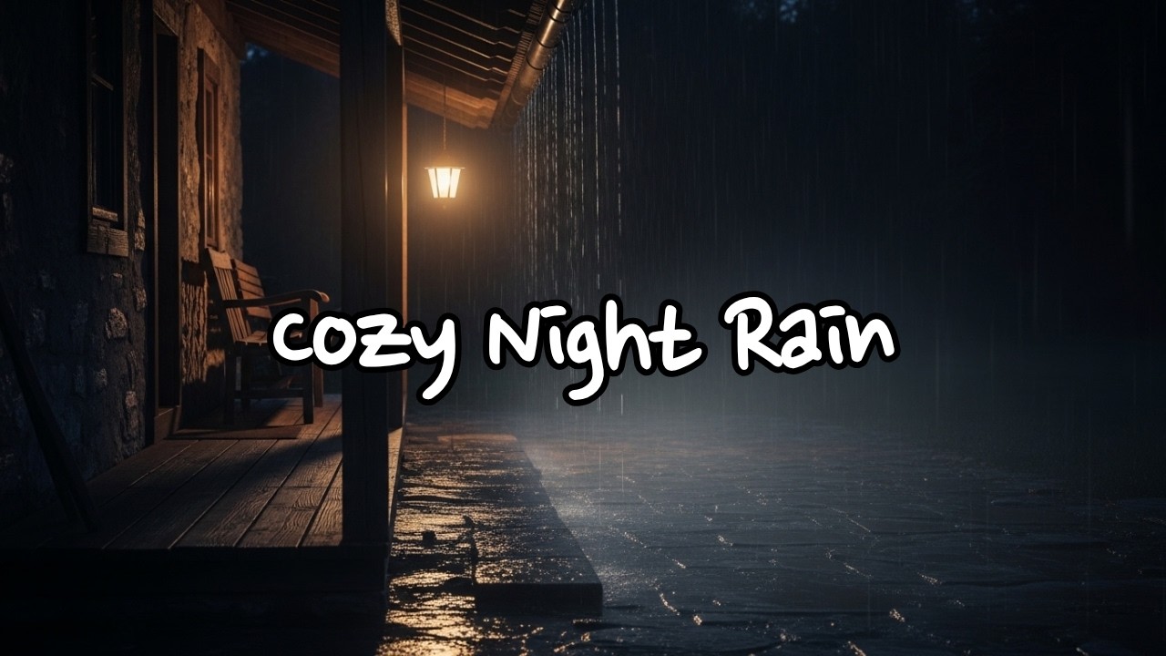 🌧️ Cozy Porch Night Rain | Warm Lantern Ambience | Rain Only | 10 Hours