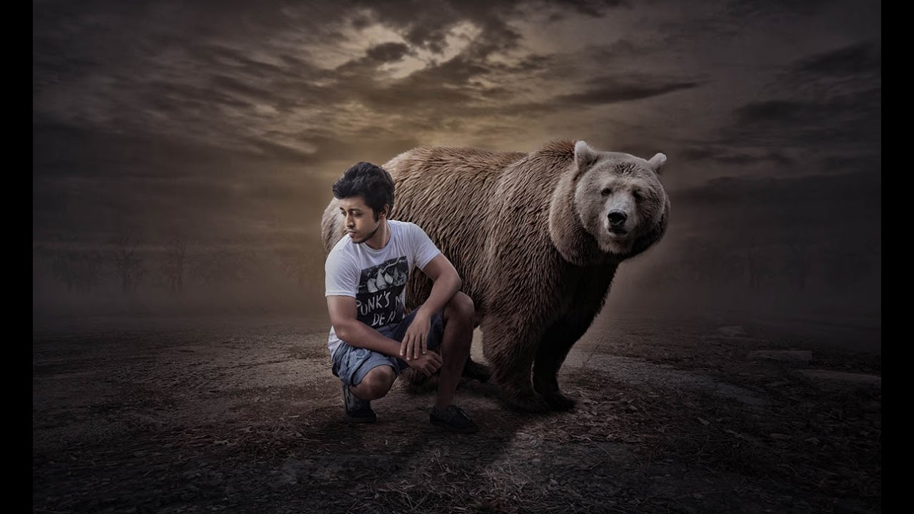 Photoshop Tutorials : Bear and Hass Photoshop Manipulation Tutorial