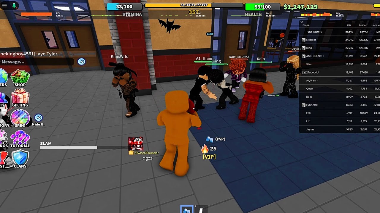 GETTING 8V1D AGAIN WITH RETRO GLOVES... (FIGHT IN A SCHOOL ROBLOX)