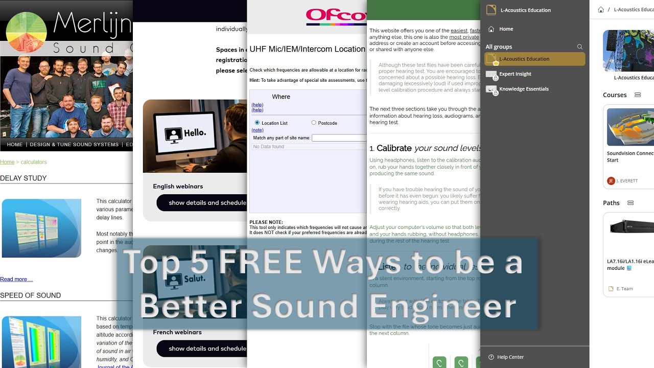 Top 5 FREE ways to become a Better Sound Engineer!