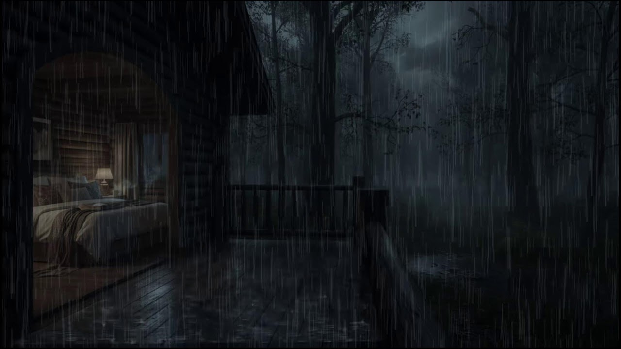 Peaceful Rainfall in a Warm Forest Cabin 🌧 | Relaxing Sleep Ambience