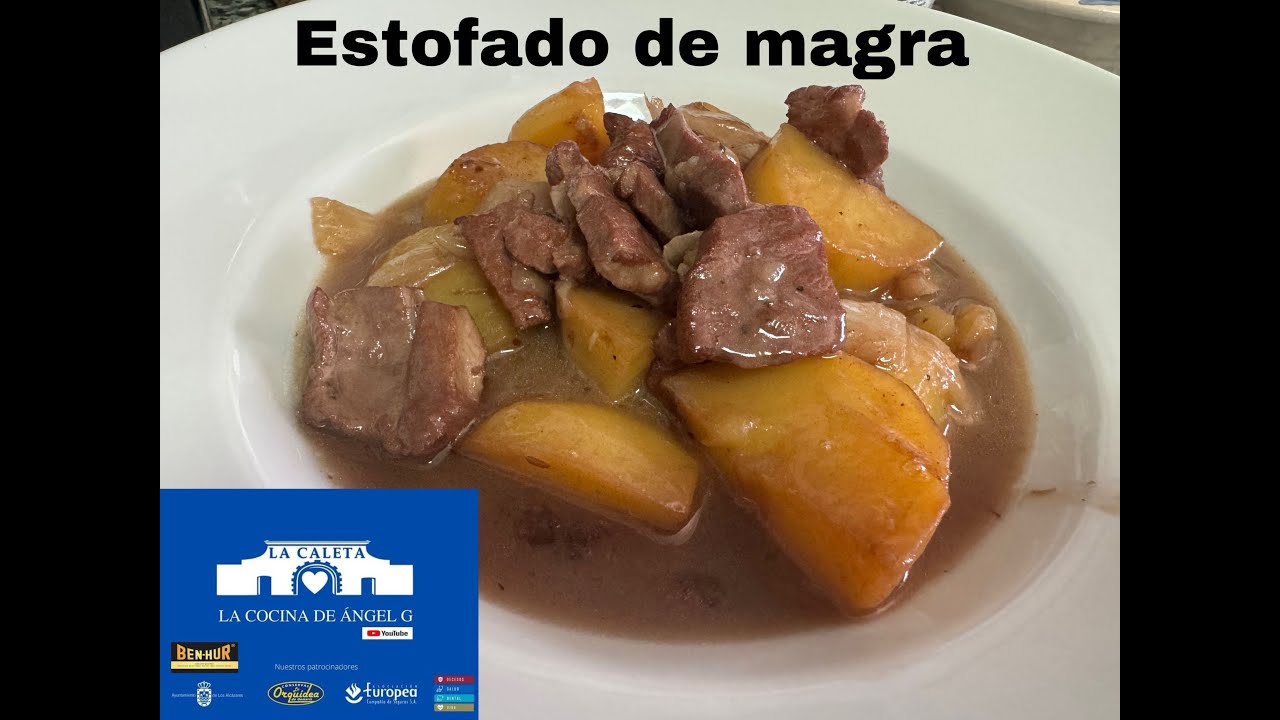 Estofado de magra con patatas y vino tinto