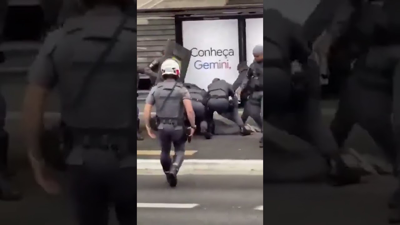 Heroic moment cops rescue woman held hostage at a bus stop