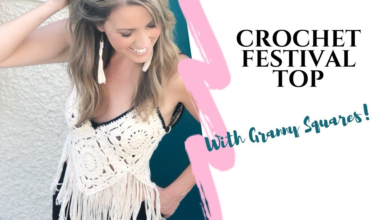 Crochet Festival Top: Easy Pattern Using Granny Squares (with Fringe!)