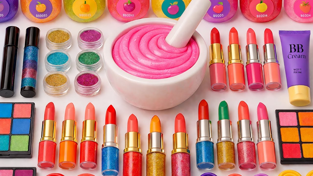 🔴LIVE | Satisfying Slime ASMR | DIY Making Rainbow Slime Mixing Glitters Makeup Lipsticks Squishy