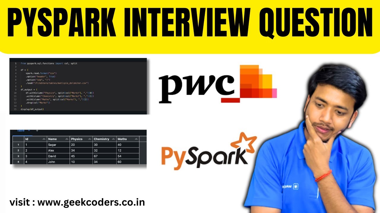 Вопрос для собеседования по PySpark в PWC | Как обрабатывать несколько разделителей в CSV-файле |