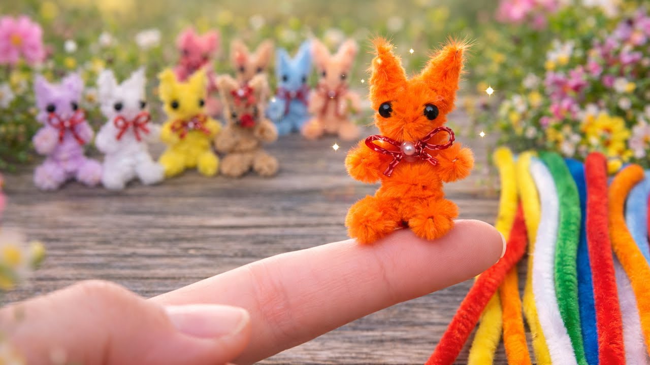 Osterprojekt: Mini-H&auml;schen aus Pfeifenputzern  | F&ouml;rderung von Fingerfertigkeit & Konzentration