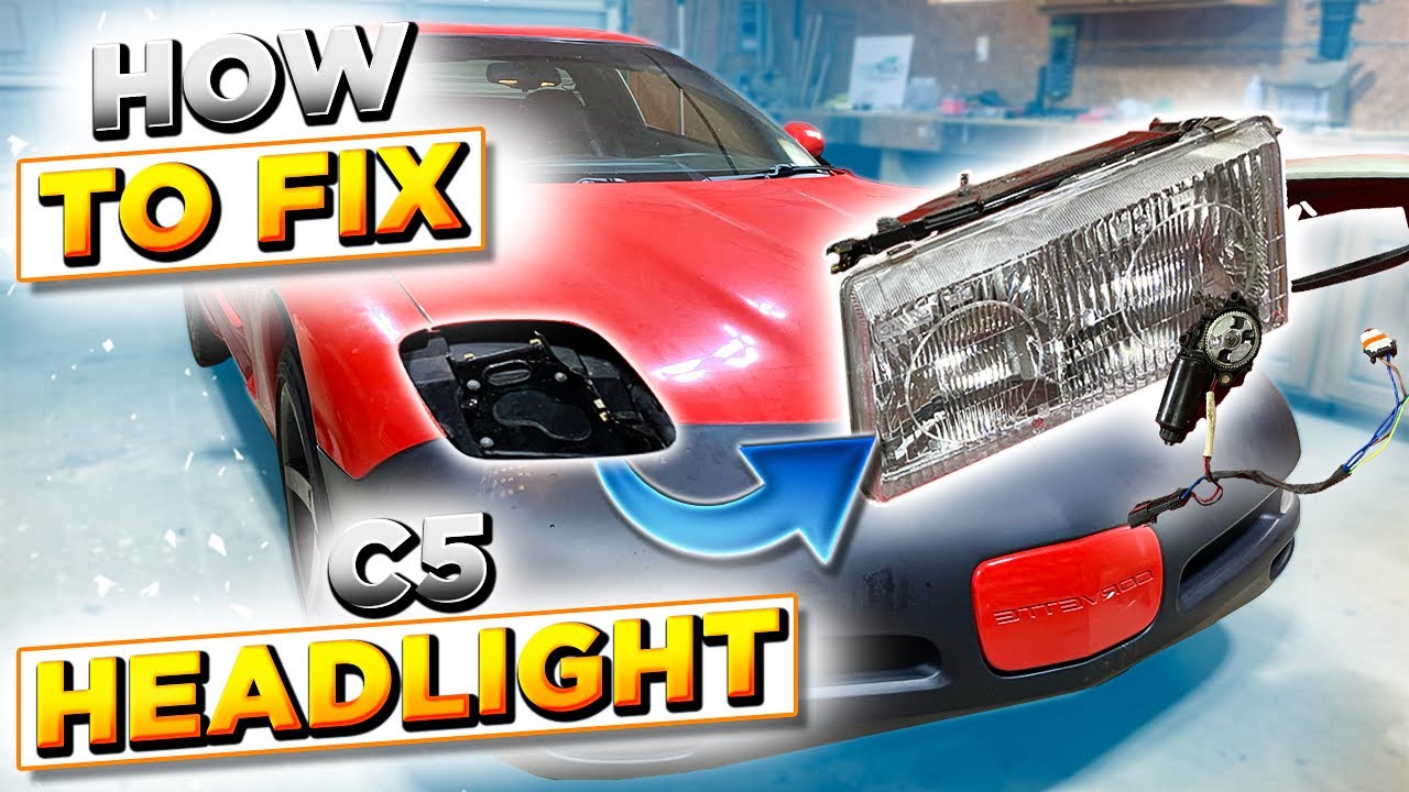 Ep. 17 How to Repair the Pop-Up Headlights on a C5 Corvette | Rebuilding a Wrecked C5 Corvette