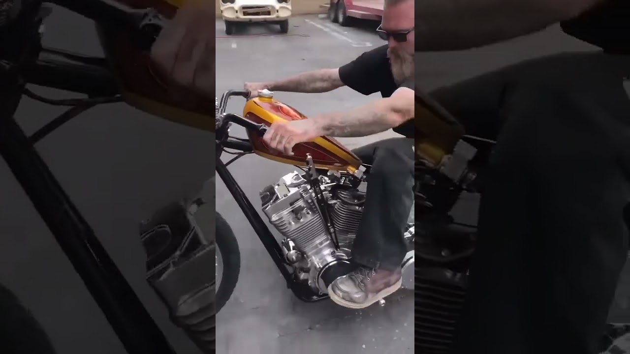 Springer Harley with Suicide Shifter Ridged Hardtail Custom