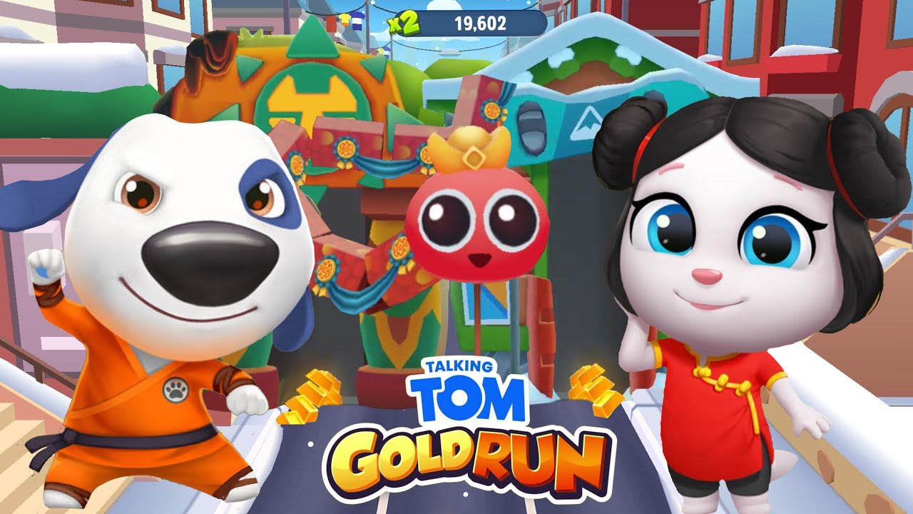 Talking Tom Gold Run - Kung Fu Hank vs Lucky Angela in Snake Dash Event Christmas update 2024 🎄🐍🥋🥠
