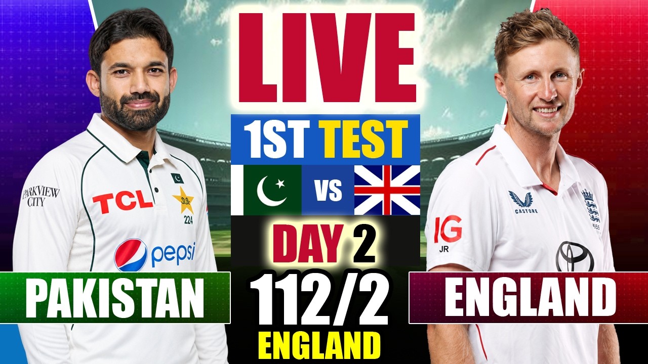 🔴LIVE: PAK vs ENG, 1st Test Day 2 | Pakistan vs England Live | Live Cricket Match Today