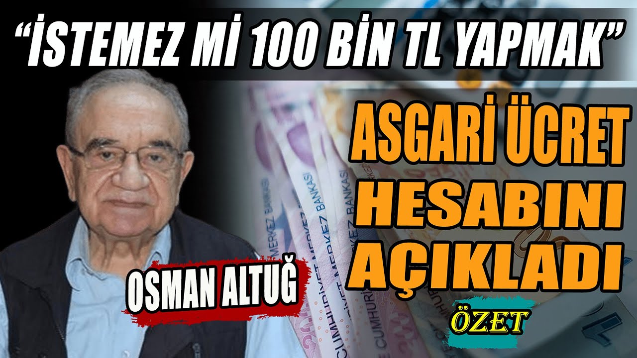Asgari Ücret 2026 Ne Kadar Olacak? Prof. Dr. Osman Altuğ Hesabını Açıkladı