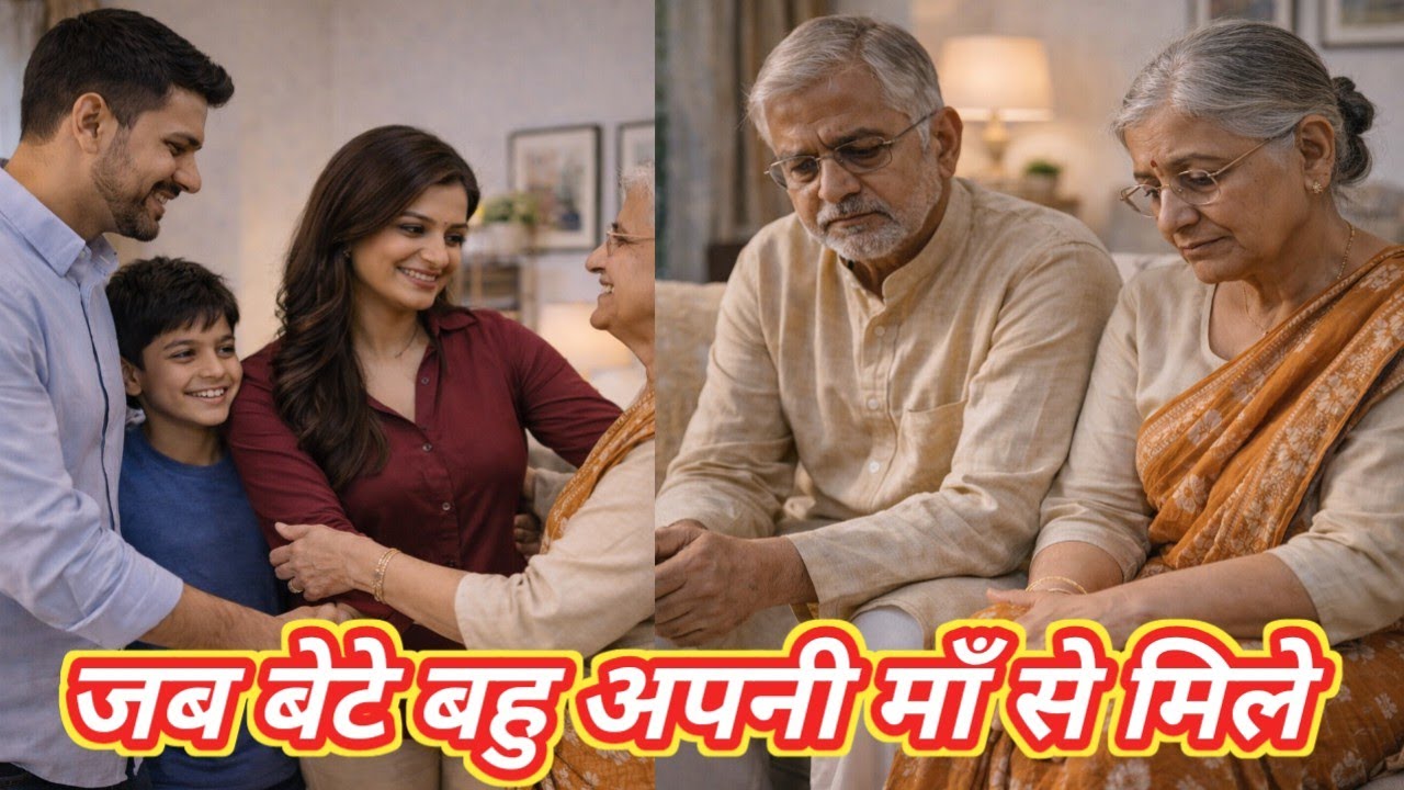 जब बेटे बहु अपनी माँ से मिले //Hindi Emotional story🙏