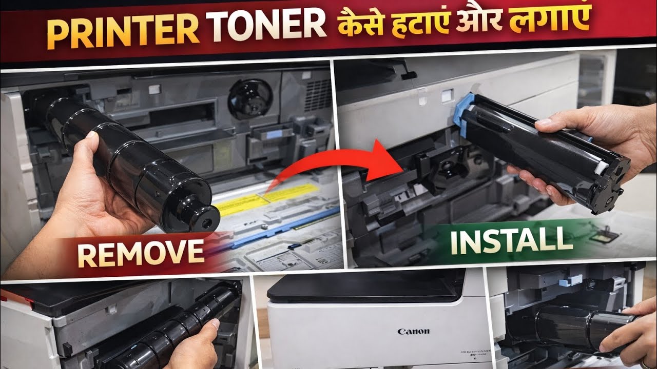 Printer Toner कैसे हटाएं और लगाएं 🔧 | Canon Printer Toner Remove & Install | Complete Guide
