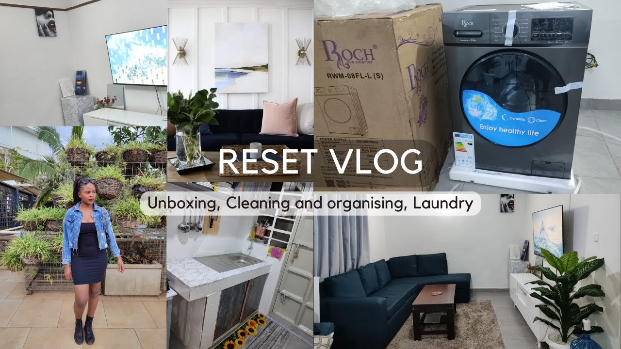 Reset Vlog: Unboxing 8kgs Roch Washing Machine/Cleaning and Organising/ Livingroom Refresh, Laundry