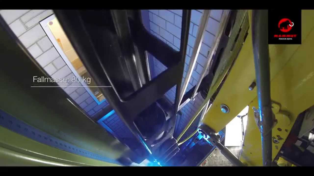 Seiltests bei Mammut: Zertifizierte Sturzanlage