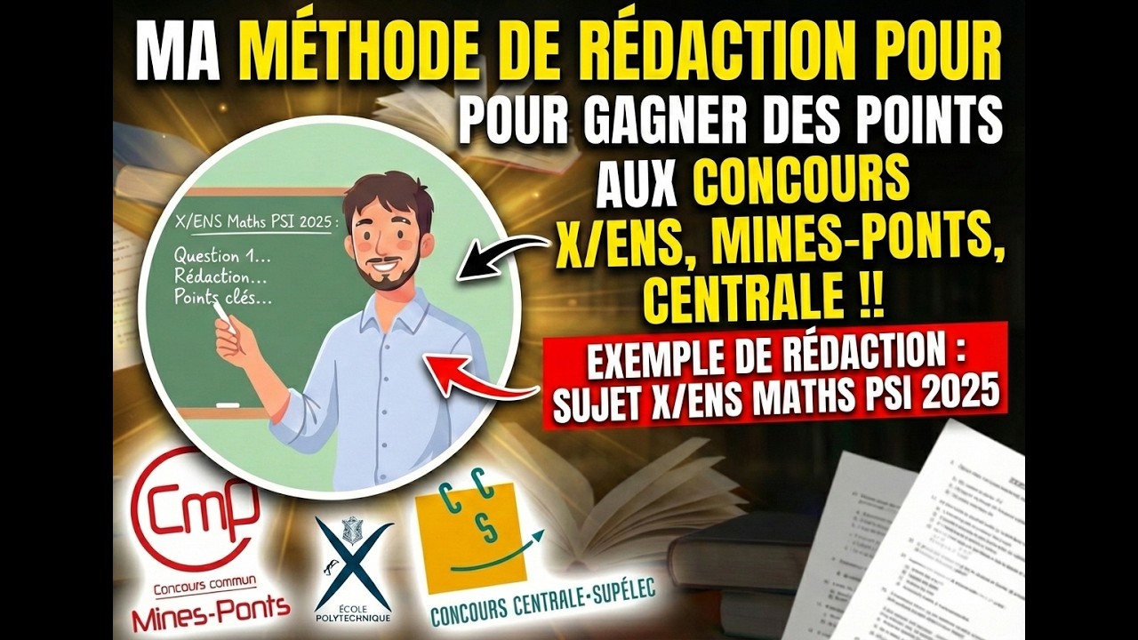 MA MÉTHODE DE RÉDACTION POUR GAGNER DES POINTS AUX CONCOURS X/ENS, MINES-PONTS, CENTRALE !!