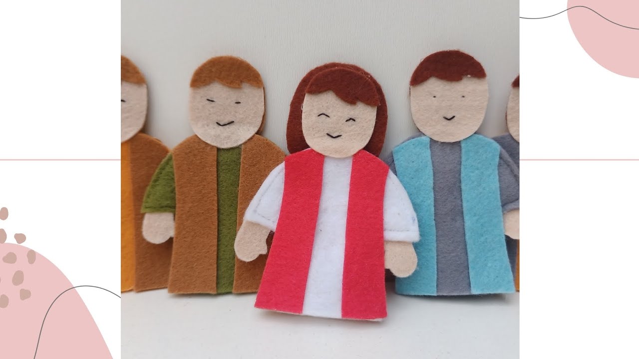 Dedoche Disc&iacute;pulos de Jesus. COM MOLDE#art#diy#feltro #fa&ccedil;avoc&ecirc;mesmo#jesus#discipulos