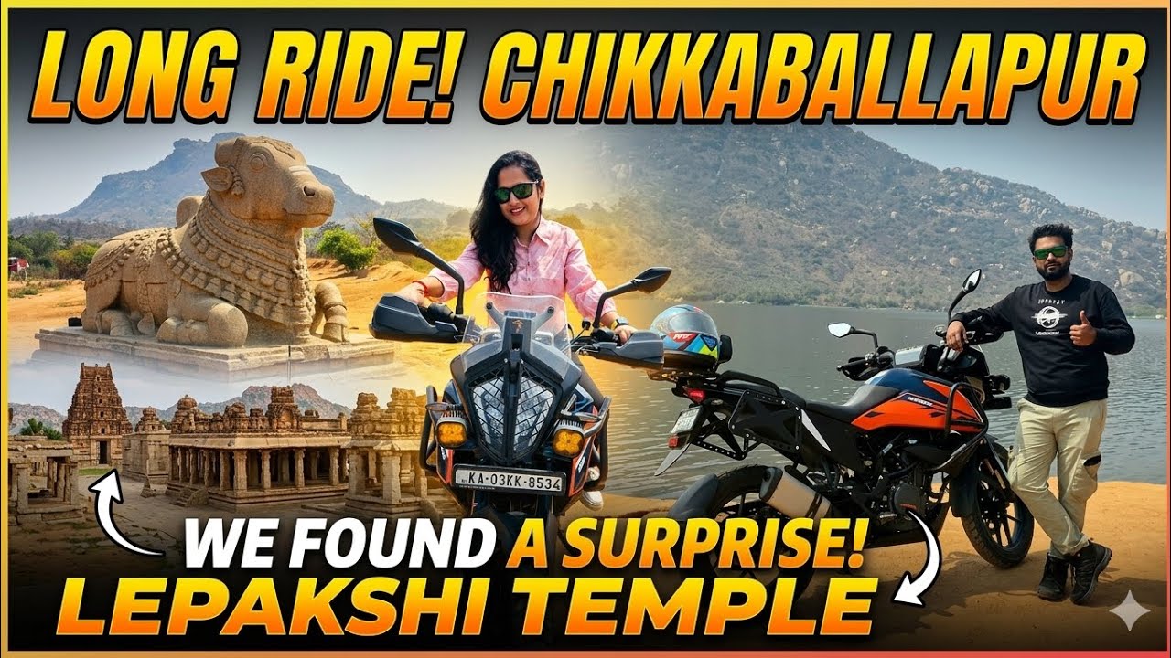 Our unforgettable motorbike adventure🏍 took us through the stunning landscapes of Chikkaballapur🤩