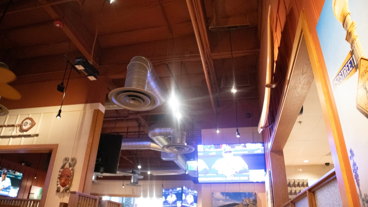 EATING IN THE BURGER RESTAURANT