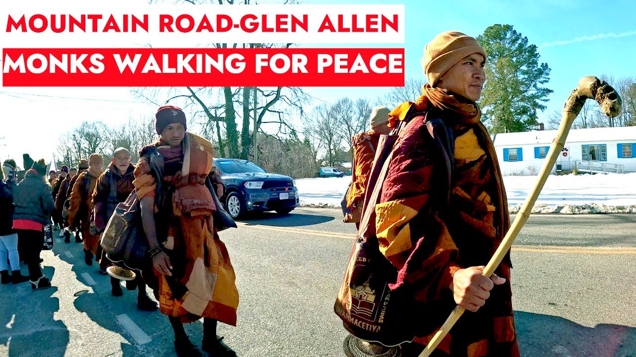 Glen Allen (101st Day) - Monks Walking 🚶for Peace - Mountain Road, VA