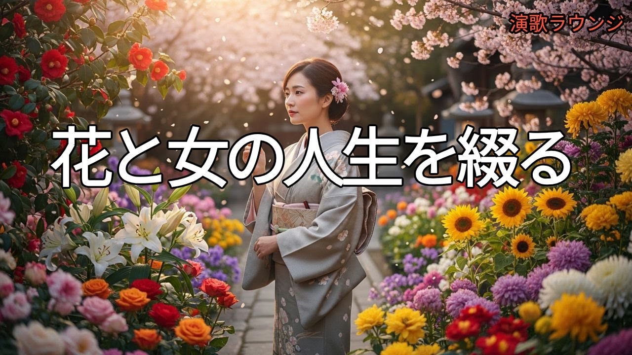 【演歌メドレー 全10曲】花の歌 昭和演歌 女性ボーカル | 桜・椿・百合・薔薇 正統派演歌 シニア向け 伝統音楽 vol.93