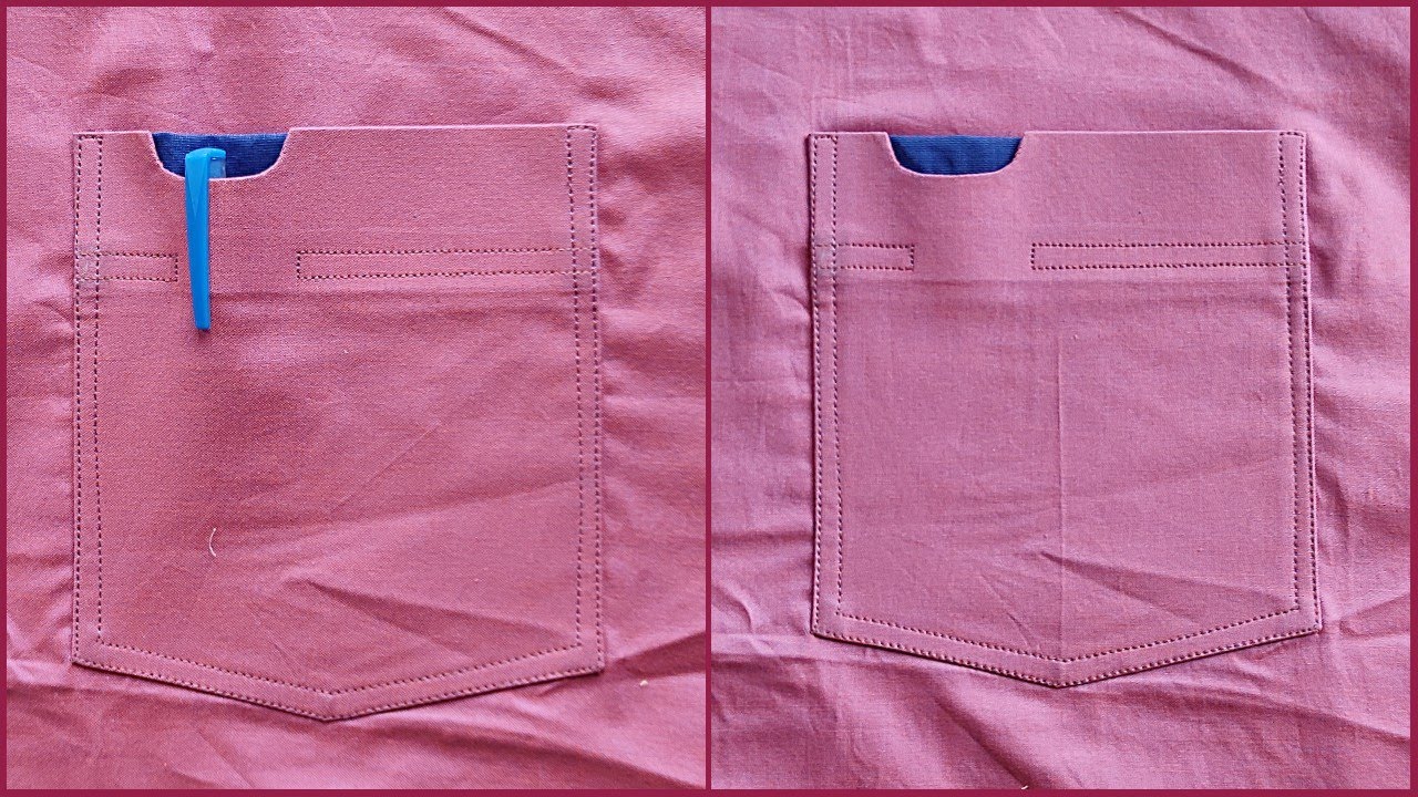 sew a designer pen pocket // designer pocket stitching easy method //