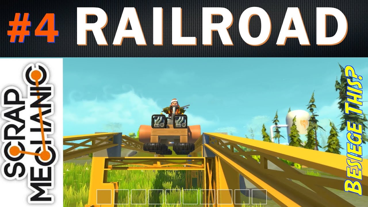 Scrap Mechanic. Curved Railway Tracks and Sensor controlled Switching
