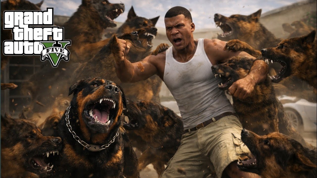 Franklin and Chop vs Deadliest Dog Army – Extreme GTA 5 Fight