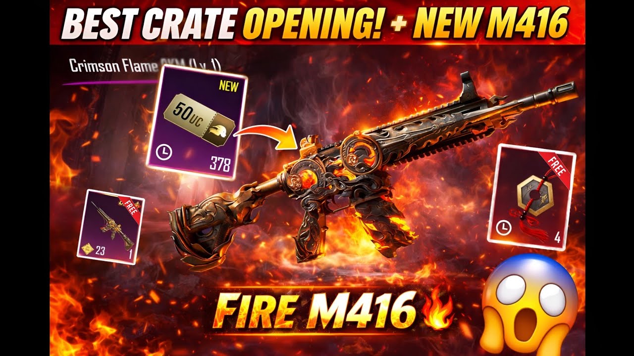 😱 NEW M416 ULTIMATE SPIN CRATE OPENING | New Fire M416 Upgrade Skin On Prize Magnet Luck 🔥 |BGMI