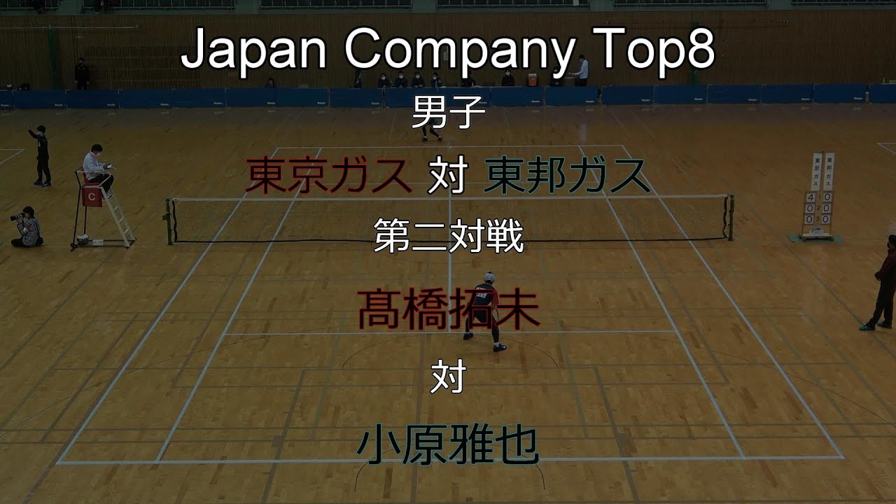 2021年 Japan Company Top8 ソフトテニス 男子 第二対戦 髙橋（東京ガス） 対 小原（東邦ガス）