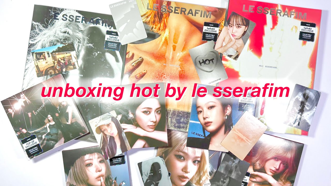 ☆ unboxing hot by le sserafim as an ot5 collector ☆ hello82 pop-up exclusive compact albums !!!