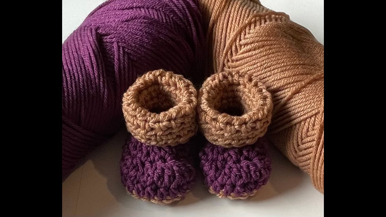 Crochet Baby Booties Tutorial 0 - 3 mos