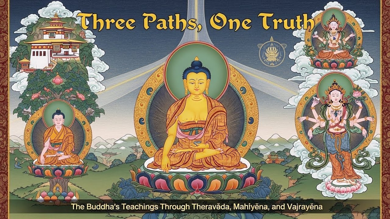Three Paths, One Truth: The Buddha’s Teachings Through Theravāda, Mahāyāna, and Vajrayāna