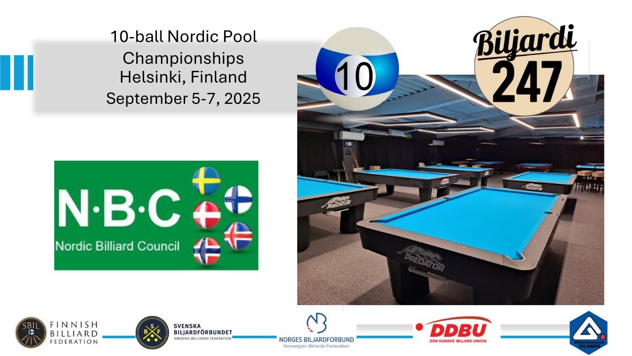 Tv-Table 1 - 10ball Nordic Pool Championships Helsinki 2025 - Sasu Hietamies vs Marcus Chamat