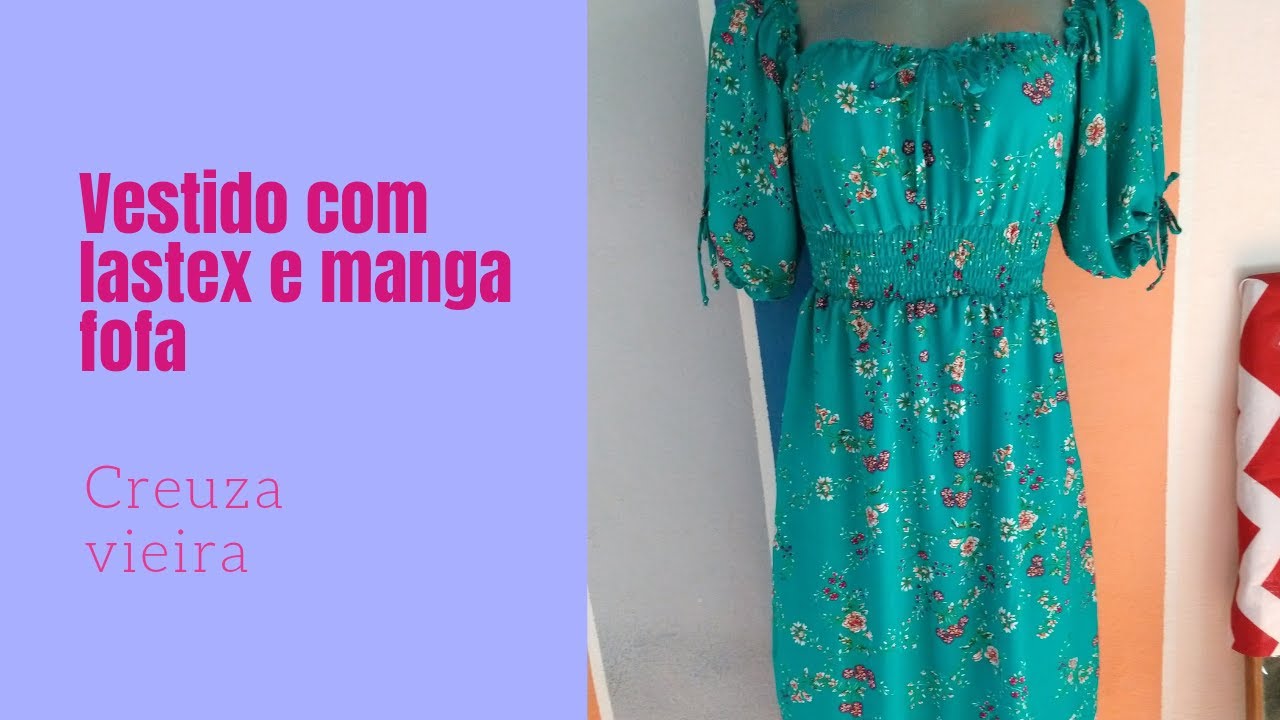 COMO FAZER VESTIDO DE LASTEX COM MANGA FOFA. Creuza vieira