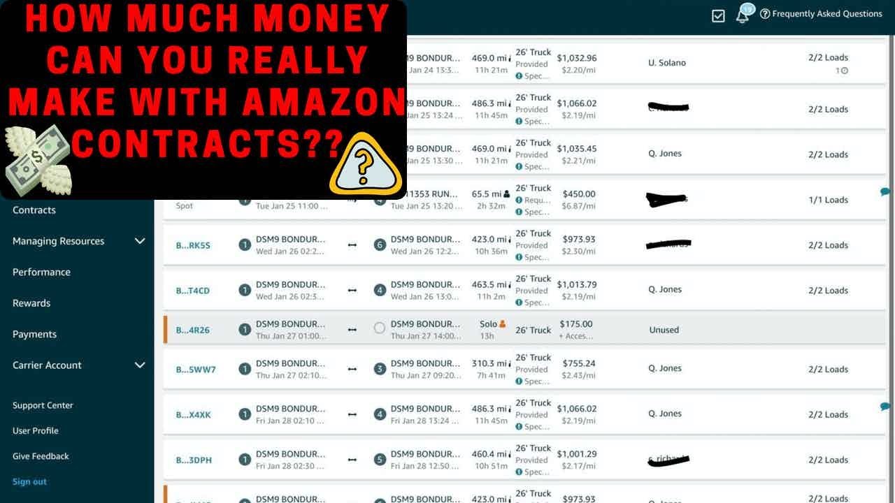 How Much Money 💰Can You Actually Make With Amazon Relay Contracts? NUMBERS REVEALED‼️