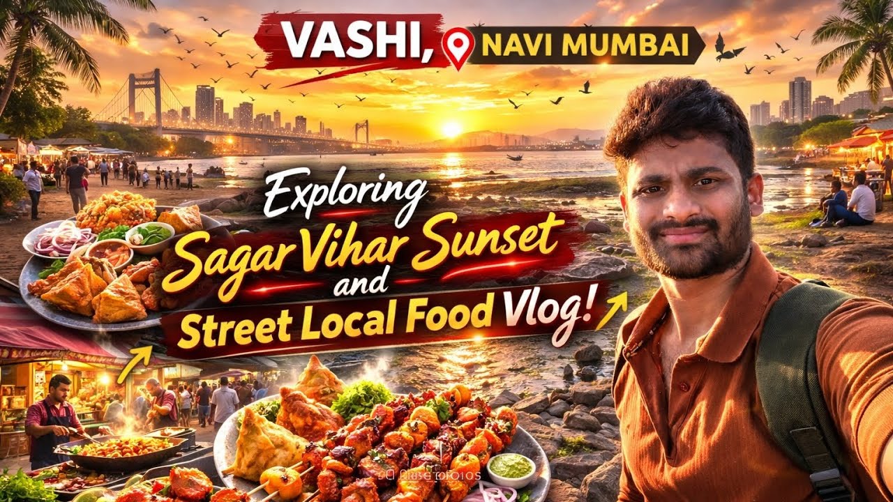 Sagar Vihar Sunset Magic 🌅 | Vashi Street Food Hunt 😋 | Navi Mumbai Vlog 