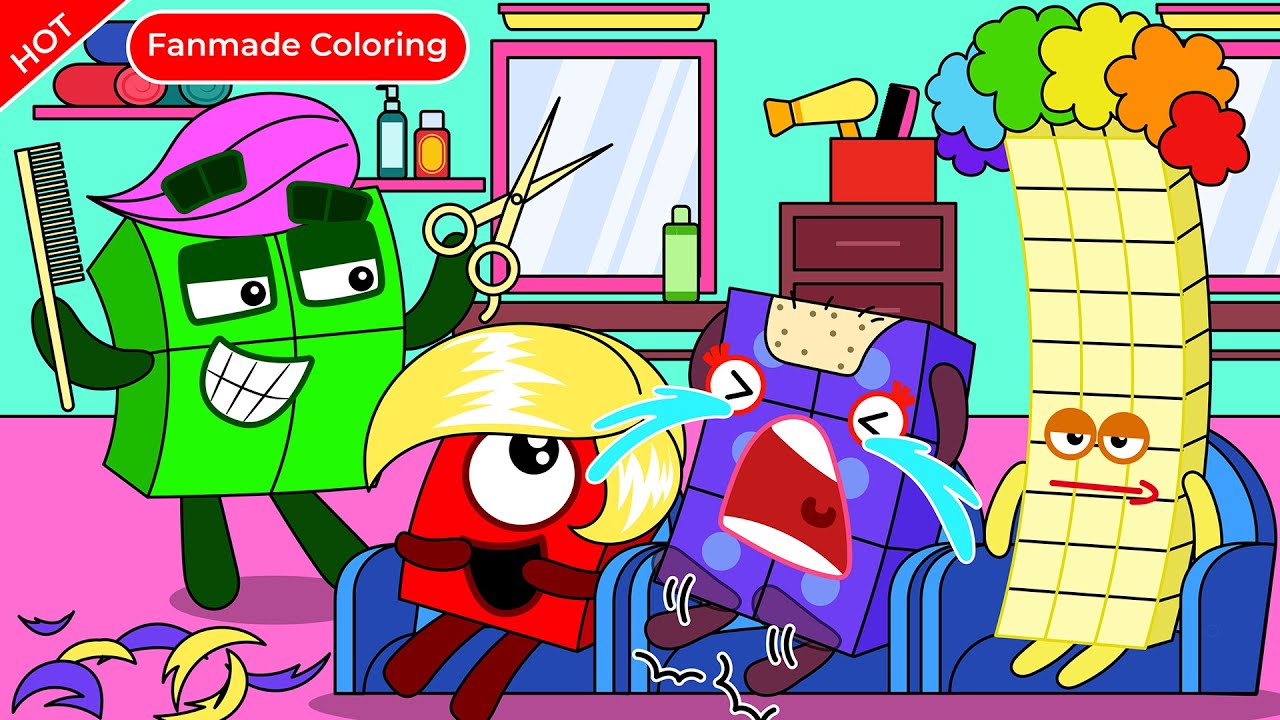 Numberblocks 4's Hair Salon | Numberblocks Fanmade Coloring Story