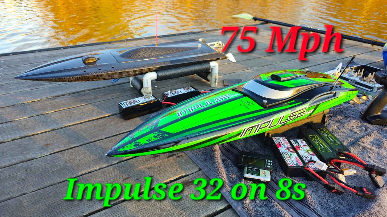 Proboat Impulse 32 Goes 75Mph! First Time on 8s and it's Insane!!! New PB