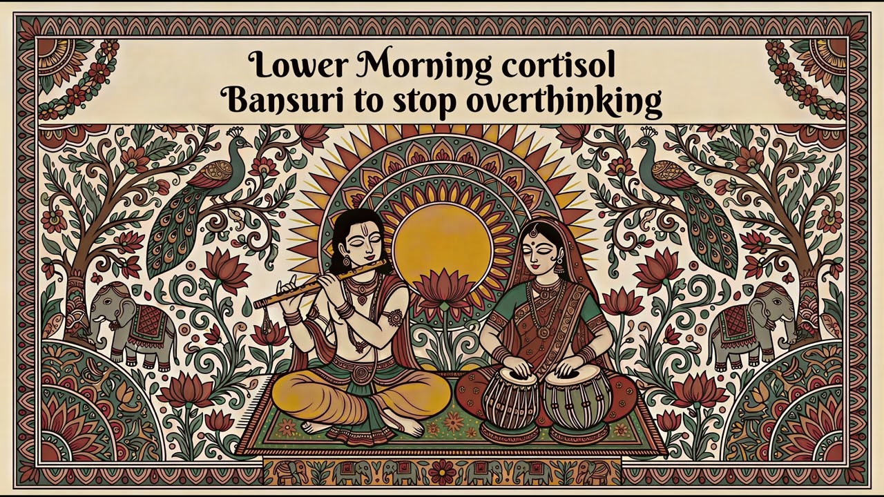 Raga Therapy to Lower Morning Cortisol | 432Hz Bansuri for Calm Mind & Stop Overthinking