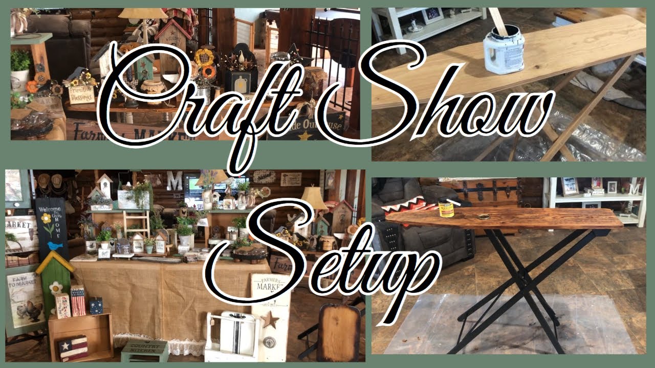 Craft Show Setup / Old Wood Ironing Board Makeover / Patriotic Wood Star