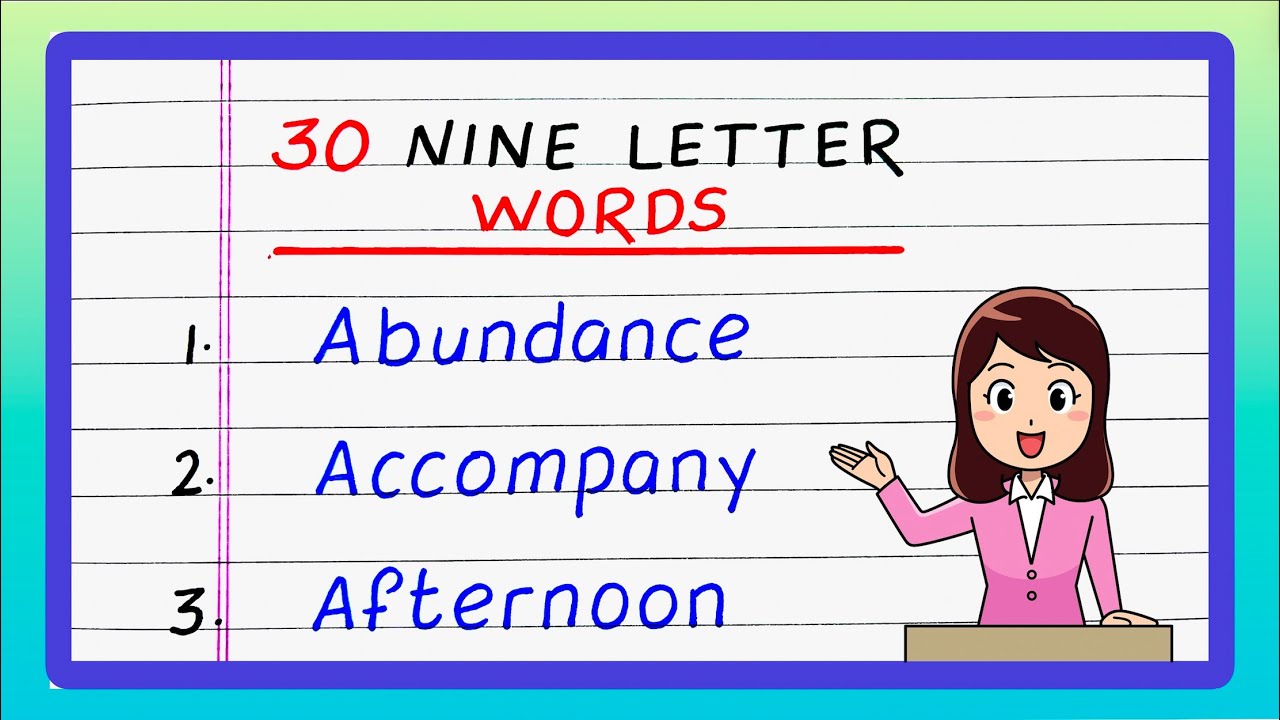 30 Nine Letter Words in English | 9 Letter Words | Write Nine Letter Words | Updated Video
