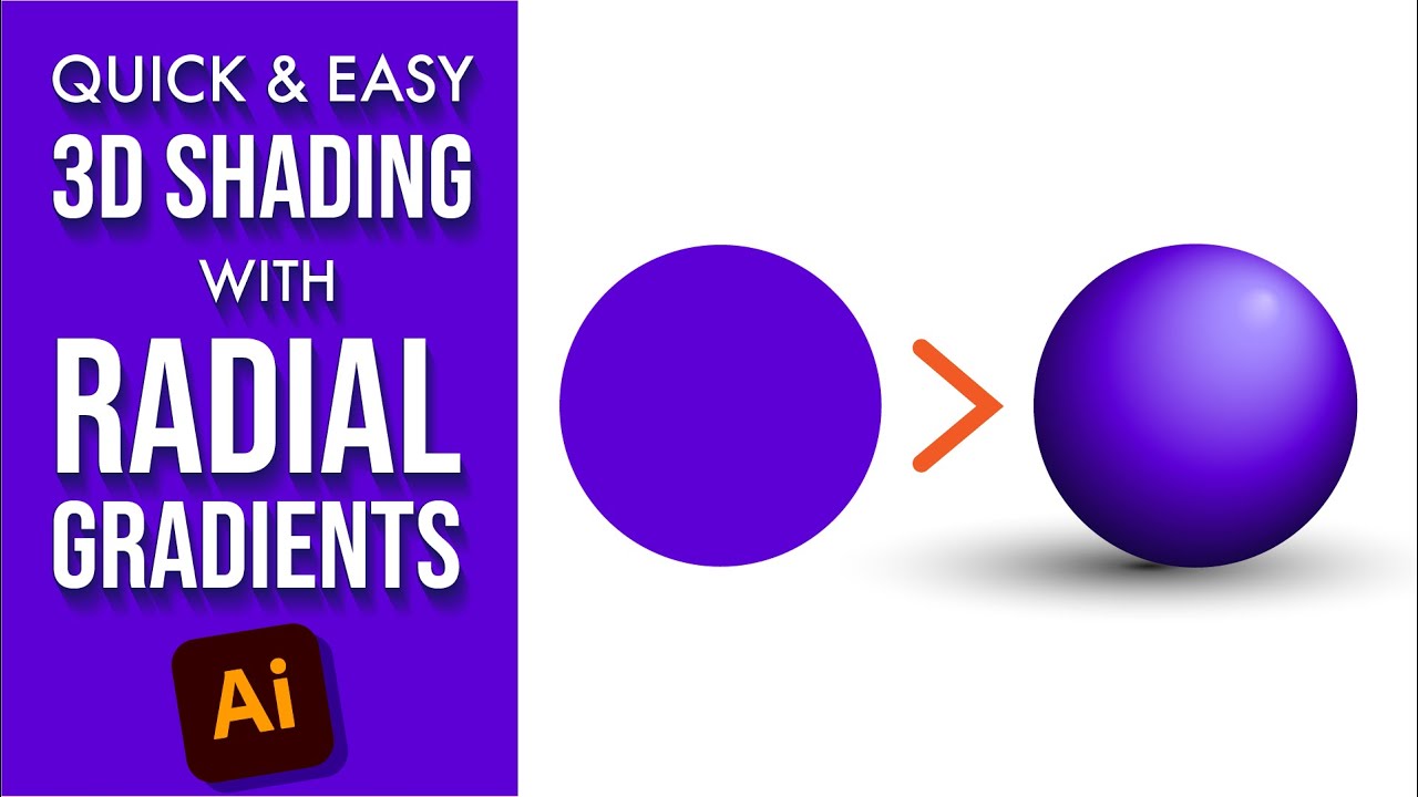 Radial Gradient Tutorial in Adobe Illustrator | Easy 3D Shading for Beginners