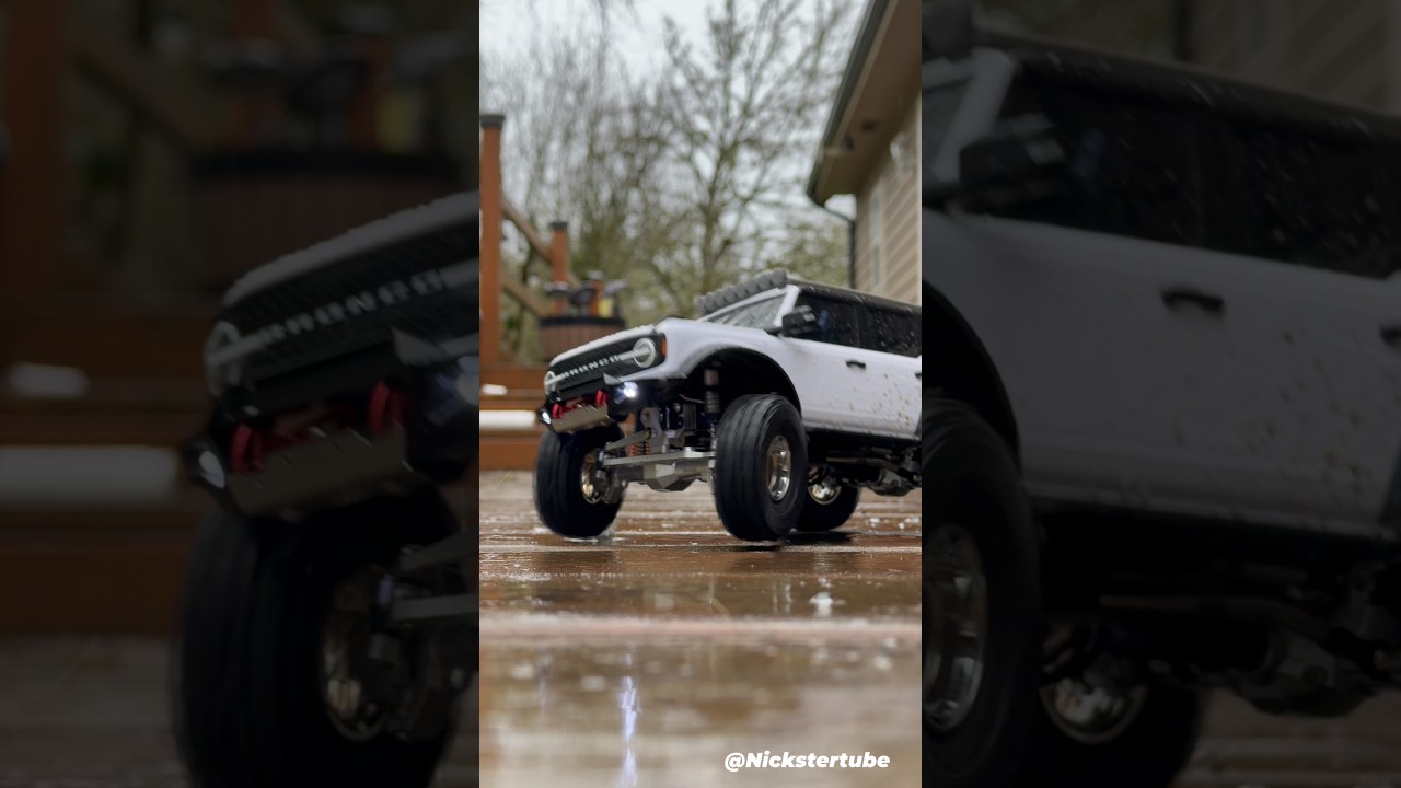 The new Roverin G2 Brushless setup is amazing in the rain 🌧️ #rc #axialscx24 #traxxastrx4m #injora
